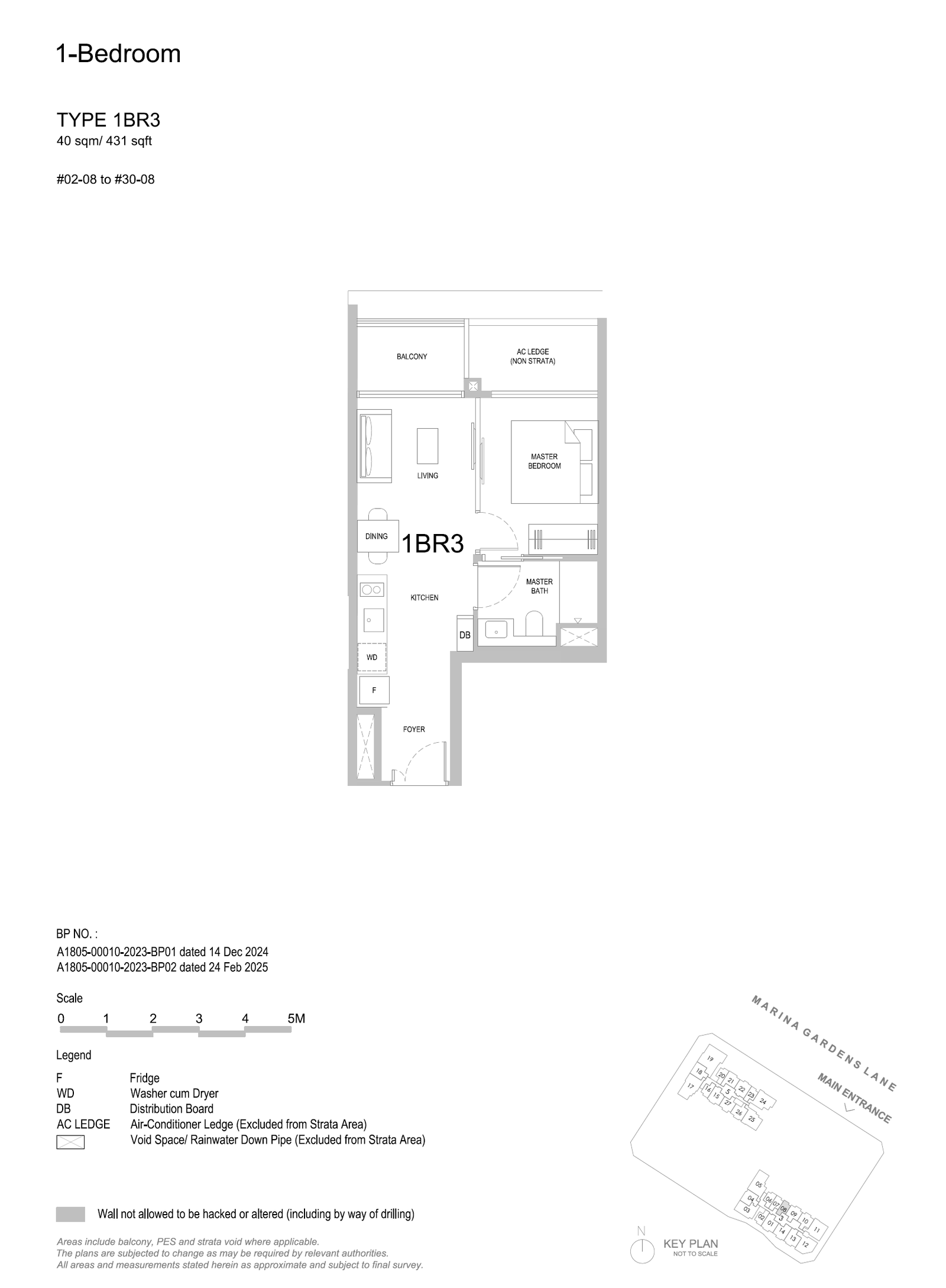One Marina Gardens 1BR3 floor plan