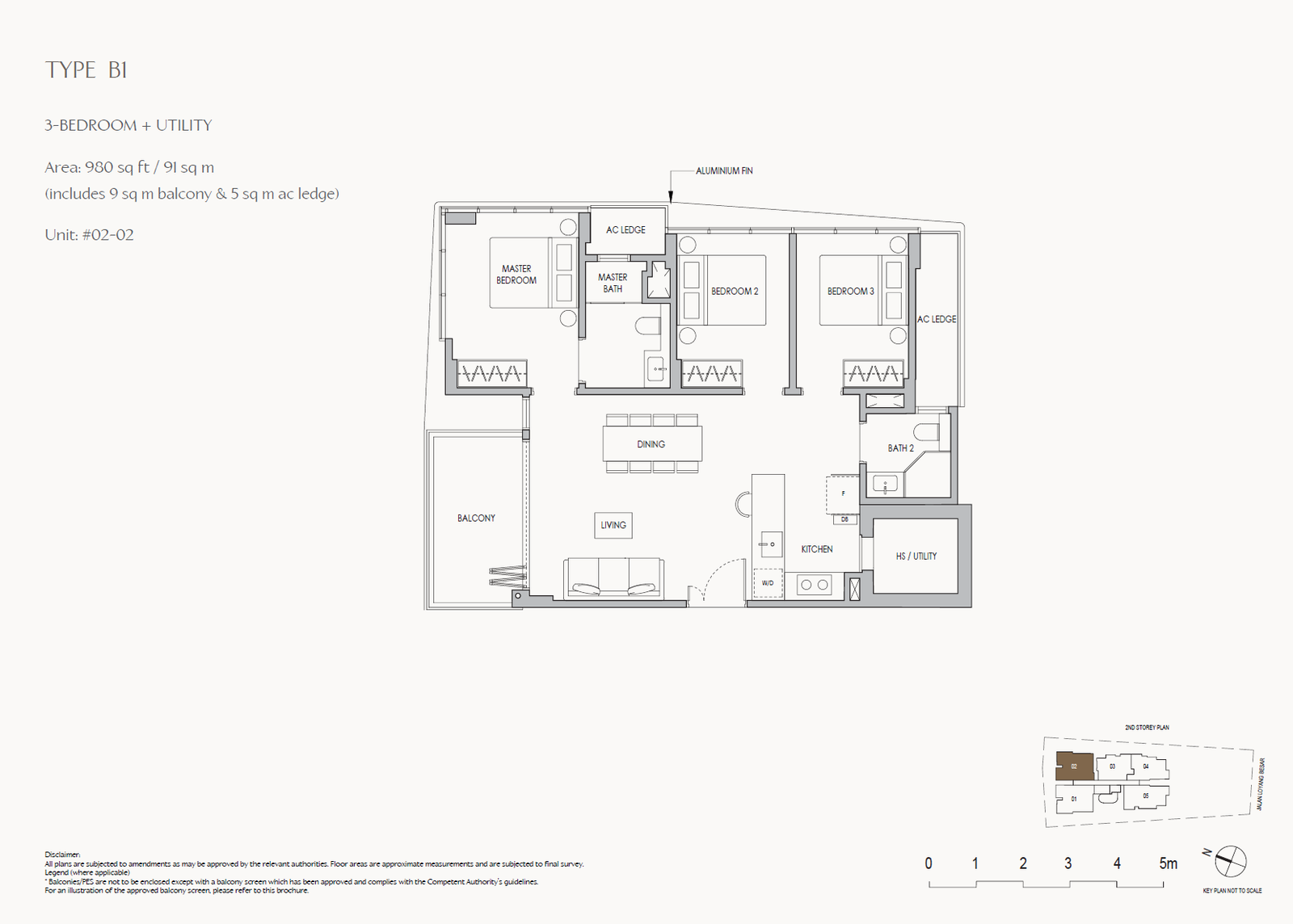 The Shorefront 3 Bedroom floor plan B1